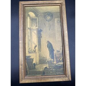 Framed KARL SPITZWEG Rare Vtg  1950's-60's THE CACTUS FRIEND